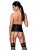 Passion Celine Set With Open Bra - Шикарный пояс для чулок с корсетной шнуровкой, S/M (чёрный)